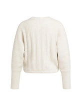 Load image into Gallery viewer, YAYA - Rib Batwing Sweater with Drawstring - Off White Melange
