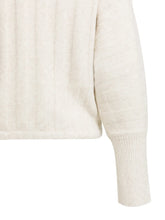Load image into Gallery viewer, YAYA - Rib Batwing Sweater with Drawstring - Off White Melange
