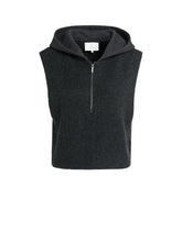 Load image into Gallery viewer, YAYA - Sleeveless Knitted Hoodie - Hole Black

