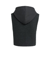Load image into Gallery viewer, YAYA - Sleeveless Knitted Hoodie - Hole Black
