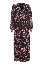 Load image into Gallery viewer, PULZ - Duffy Dress - Fuchsia Black Print
