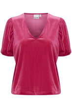Load image into Gallery viewer, ICHI - Lavanny Puff Sleeve Top - Festival Fuchsia
