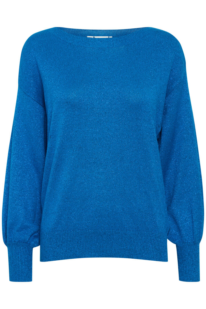 ICHI - Mopaz Lurex Sweater - Lapis Blue