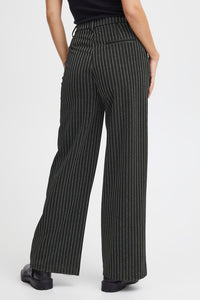PULZ - Kira - Lurex Stripe Pants - Black Beauty