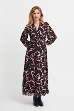 Load image into Gallery viewer, PULZ - Duffy Dress - Fuchsia Black Print
