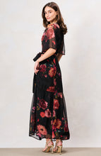 Load image into Gallery viewer, Hope &amp; Ivy - Anne-Marie Wrap Dress - Black Floral
