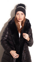 Load image into Gallery viewer, Luxy ~ Harley Faux Fur Pom Pom Hat - Grey/Black
