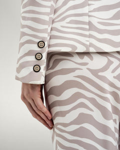 ACCESS - Zebra Print Tailored Blazer - Sand