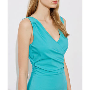 ACCESS - Gathered Midi Dress - Lagoon