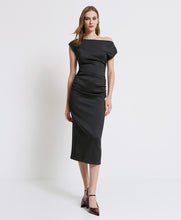 Load image into Gallery viewer, ACCESS - Off Shoulder Ruched Dress - Black
