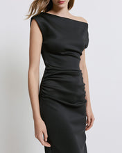 Load image into Gallery viewer, ACCESS - Off Shoulder Ruched Dress - Black
