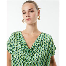 Load image into Gallery viewer, Paz Torras - Retro Print Drape Top - Green
