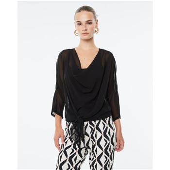 Paz Torras - Sheer Oversized Top - Black