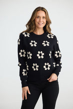 Load image into Gallery viewer, Brave &amp; True - Flower Sweater - Black
