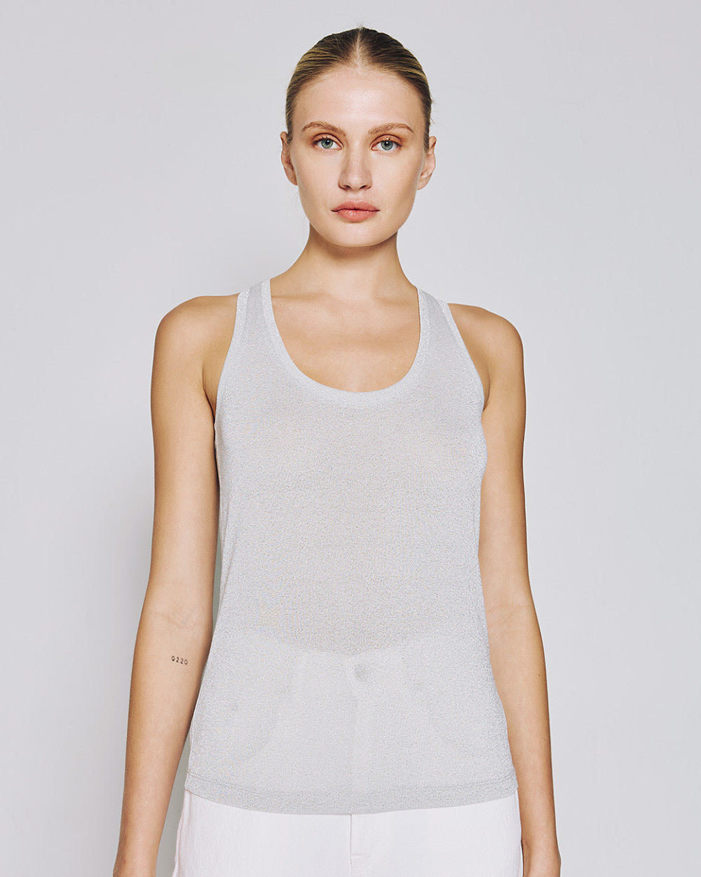 ACCESS - Lurex Vest Top - Silver
