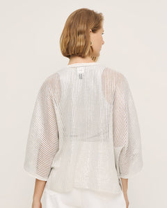 ACCESS - Metallic Mesh Top - Silver