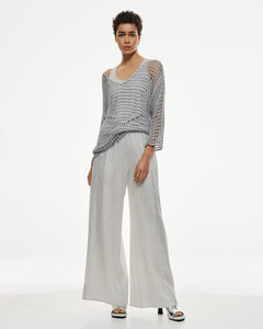 ACCESS - Metallic Mesh Pants - Silver