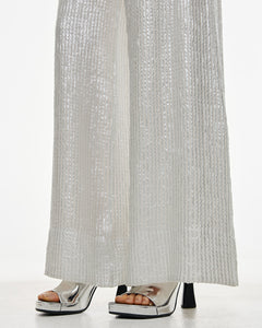 ACCESS - Metallic Mesh Pants - Silver