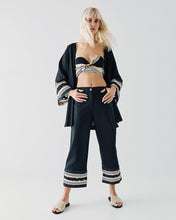 Load image into Gallery viewer, ACCESS - Cropped Trimmed Hem Pants - Black
