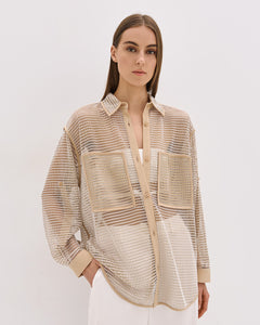 ACCESS - Mesh Shirt - Beige