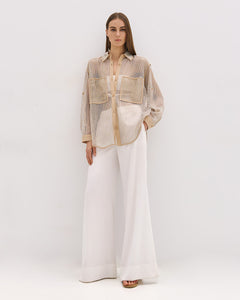 ACCESS - Mesh Shirt - Beige