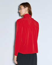 Load image into Gallery viewer, ACCESS - High Neck Blouse with Flower - Red
