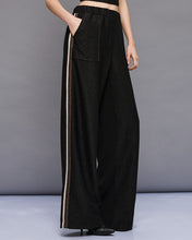 Load image into Gallery viewer, ACCESS - Lurex Pants with Side Stripe - Black
