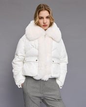 Load image into Gallery viewer, ACCESS - Puffa Jacket with Faux Fur - White
