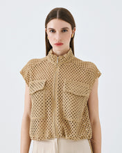 Load image into Gallery viewer, ACCESS - Crochet Sleeveless Jacket - Beige

