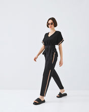 Load image into Gallery viewer, ACCESS - V Neck Top with Sports Luxe Trim - Black

