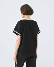 Load image into Gallery viewer, ACCESS - V Neck Top with Sports Luxe Trim - Black

