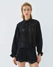 Load image into Gallery viewer, ACCESS - Broderie Anglaise Blouse - Black
