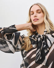 Load image into Gallery viewer, ACCESS - Pussy Bow Blouse - Black Zebra
