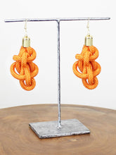 Load image into Gallery viewer, Suzie Blue - Knotted Cord Earrings - Orange AT6604

