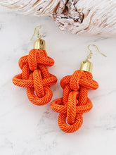 Load image into Gallery viewer, Suzie Blue - Knotted Cord Earrings - Orange AT6604
