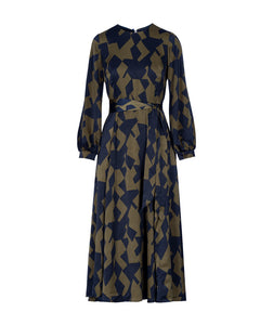 Anonyme Quincy Donatella Long Dress ~ Navy/Olive