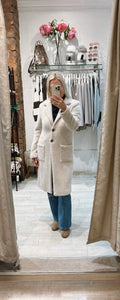 Paz Torras - Herringbone Coat - Beige