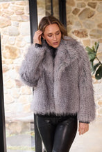 Load image into Gallery viewer, Brave &amp; True - Bertoli Faux Fur Jacket - Grey Speckle
