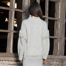 Load image into Gallery viewer, AGGEL - Chunky Fringed Sweater - Ivory
