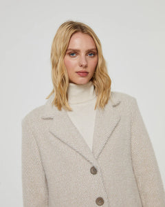 Paz Torras - Herringbone Coat - Beige