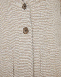 Paz Torras - Herringbone Coat - Beige