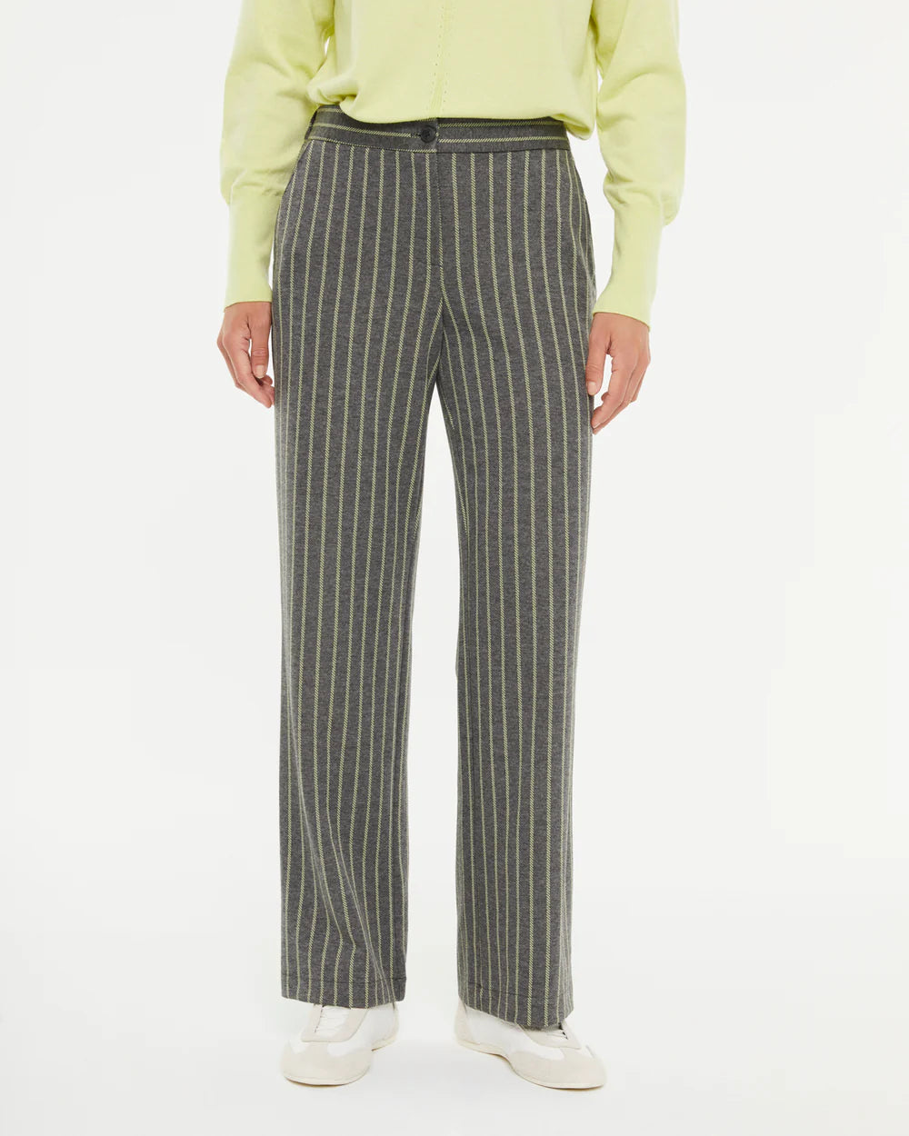 PAZ TORRAS - Pinstripe Pants - Grey/Amarillo