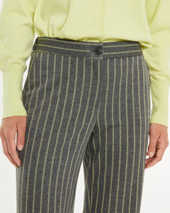 PAZ TORRAS - Pinstripe Pants - Grey/Amarillo