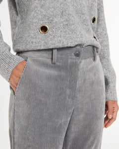 PAZ TORRAS - Straight Leg Corduroy Pants - Grey