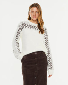 PAZ TORRAS - Fluffy Sweater with Metallic Detail - White