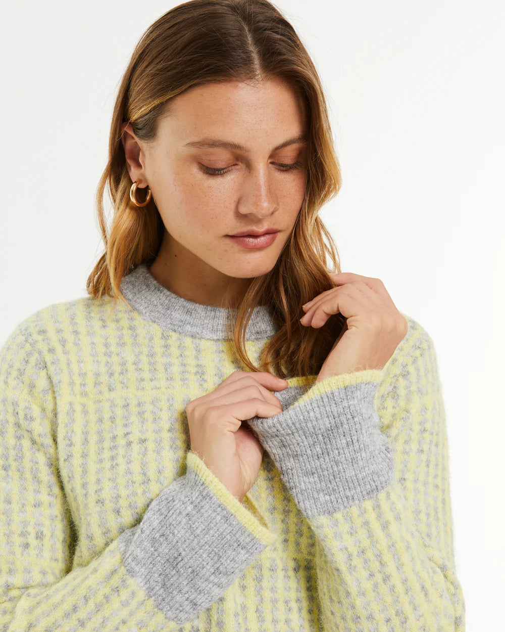 PAZ TORRAS - Stripe Sweater - Grey/Amarillo