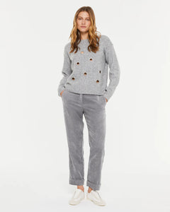 PAZ TORRAS - Eyelet Sweater - Grey