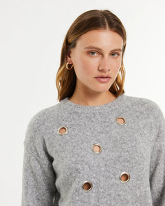 PAZ TORRAS - Eyelet Sweater - Grey