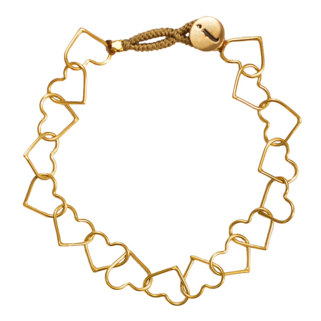IBU - IBU05 Heart Link Bracelet - Gold