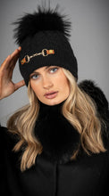 Load image into Gallery viewer, Luxy - Burley Faux Fur Pom Pom Hat - Black
